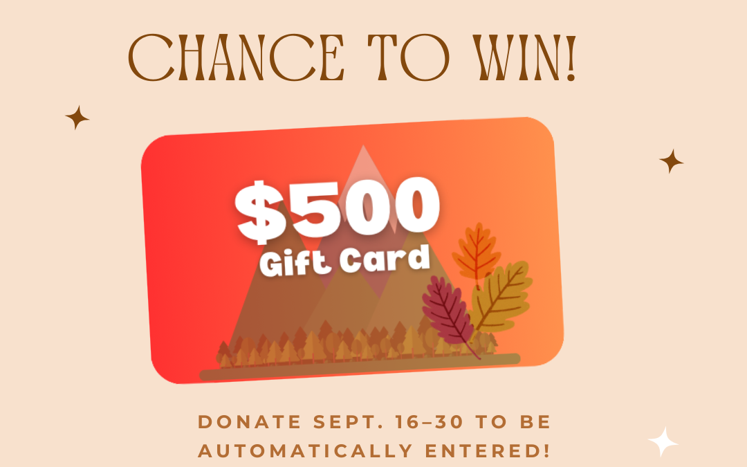 One Lucky Donor Will Win $500 this September, Will It Be You?